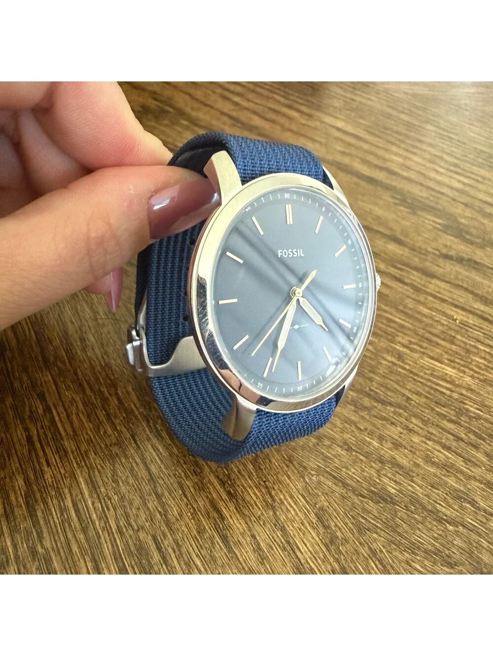 Fossil FS5304 The Minimalist Men's Blue Dial Quartz Watch New NATO Strap